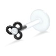 Flower Shaped Stone Set Labrets Push-in LA-378